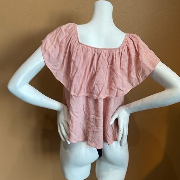 Honey Punch Off The Shoulder light pink Top size small - Picture 6 of 10